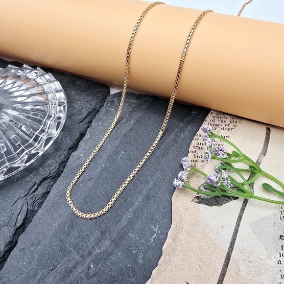 Rose Gold Plated Brass Chain Necklace - Elegant 23.6 Inch Design, XPNL0003 - Picture 3 of 9